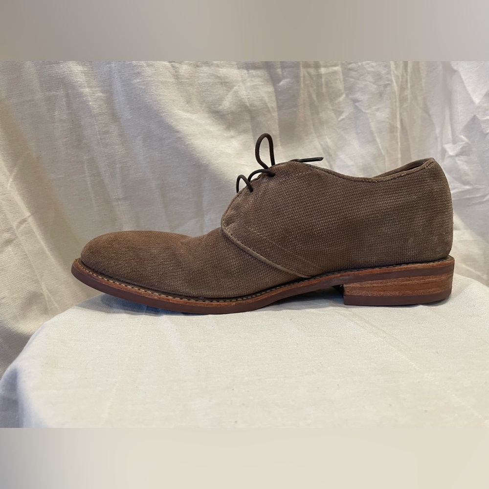 Walk Over Men’s Tan Leather Textured Suede Bucks Oxford Vibram Sole Shoes Sz 9‎